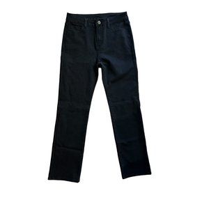 Soft Surroundings Womens 6 Black Stretch Straight Leg Denim Jeans Dark